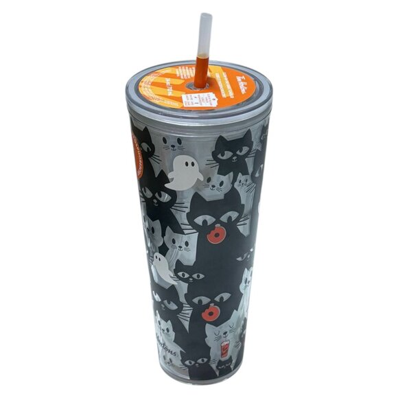 Tim Hortons TumblerHalloween Black Cats Glow in Dark 24 oz 2025 Limited Ed NEW - Picture 4 of 11